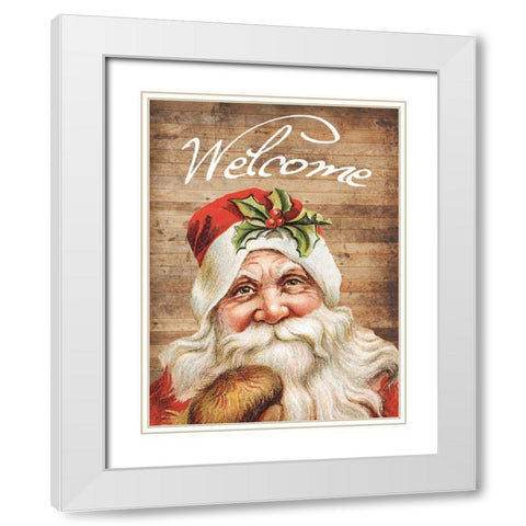 Welcome White Modern Wood Framed Art Print with Double Matting by Lewis, Sheldon