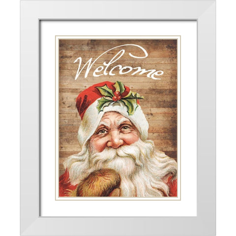 Welcome White Modern Wood Framed Art Print with Double Matting by Lewis, Sheldon