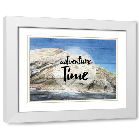 Adventure Time White Modern Wood Framed Art Print with Double Matting by Lewis, Sheldon