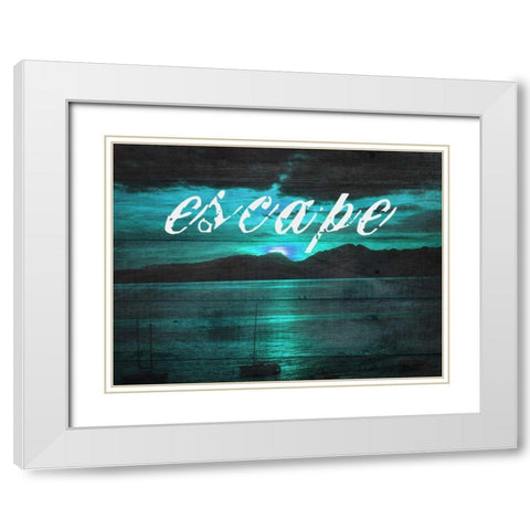 Escape White Modern Wood Framed Art Print with Double Matting by Lewis, Sheldon