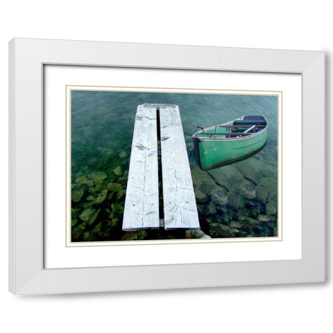 Evening Row White Modern Wood Framed Art Print with Double Matting by Lewis, Sheldon