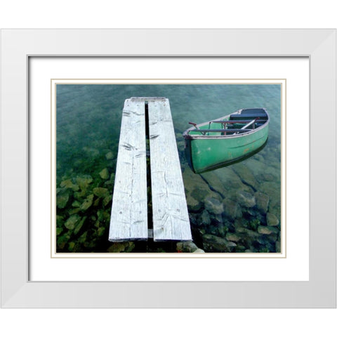 Evening Row White Modern Wood Framed Art Print with Double Matting by Lewis, Sheldon