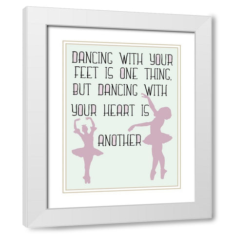 Dance With Your Heart White Modern Wood Framed Art Print with Double Matting by Lewis, Sheldon
