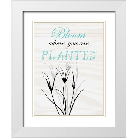 Bloom White Modern Wood Framed Art Print with Double Matting by Lewis, Sheldon