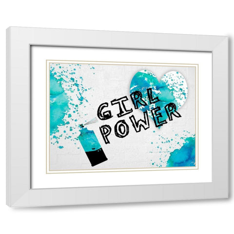 Girls Rule White Modern Wood Framed Art Print with Double Matting by Lewis, Sheldon