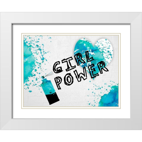 Girls Rule White Modern Wood Framed Art Print with Double Matting by Lewis, Sheldon