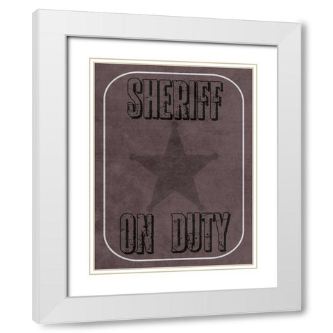 On Duty White Modern Wood Framed Art Print with Double Matting by Lewis, Sheldon