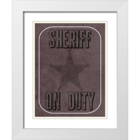 On Duty White Modern Wood Framed Art Print with Double Matting by Lewis, Sheldon