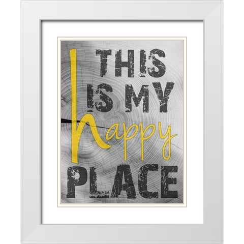 Place Of Happiness White Modern Wood Framed Art Print with Double Matting by Lewis, Sheldon