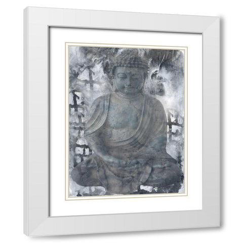 Buddah White Modern Wood Framed Art Print with Double Matting by Lewis, Sheldon