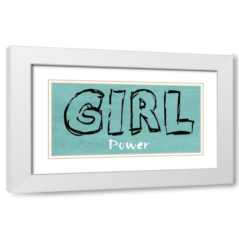 Girl Power White Modern Wood Framed Art Print with Double Matting by Lewis, Sheldon