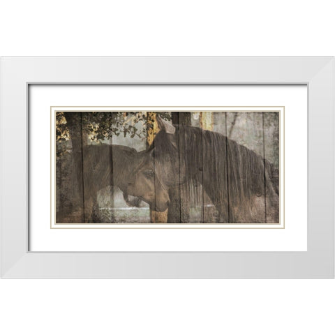 Love On The Ranch White Modern Wood Framed Art Print with Double Matting by Lewis, Sheldon