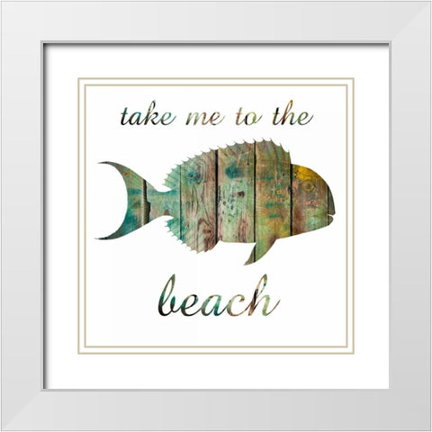 The Ocean White Modern Wood Framed Art Print with Double Matting by Lewis, Sheldon