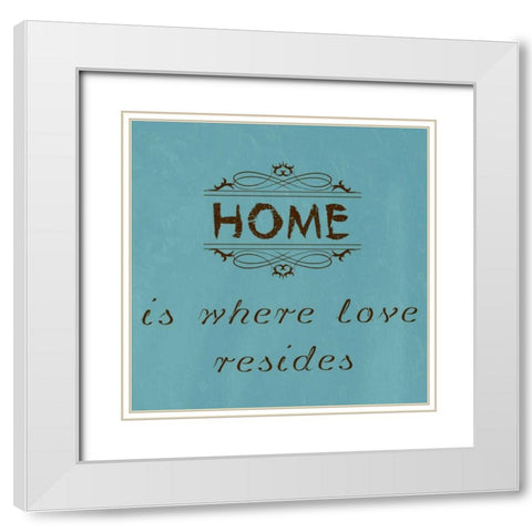 Home is Where Love Resides White Modern Wood Framed Art Print with Double Matting by Lewis, Sheldon