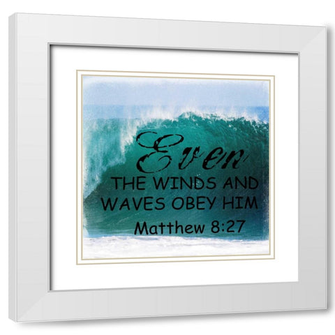 Obey Him White Modern Wood Framed Art Print with Double Matting by Lewis, Sheldon