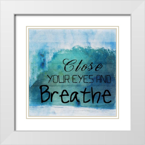 Close Your Eyes White Modern Wood Framed Art Print with Double Matting by Lewis, Sheldon