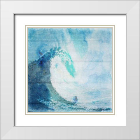 Ocean Wave On Wood 2 White Modern Wood Framed Art Print with Double Matting by Lewis, Sheldon