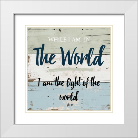 Religious Wood 1 White Modern Wood Framed Art Print with Double Matting by Lewis, Sheldon