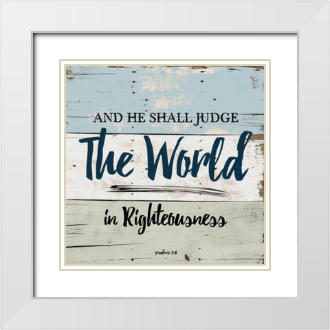 Religious On Wood 1 White Modern Wood Framed Art Print with Double Matting by Lewis, Sheldon