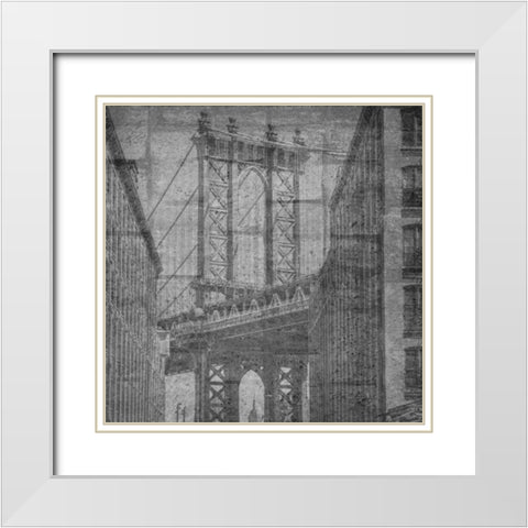 Manhattan Wall White Modern Wood Framed Art Print with Double Matting by Lewis, Sheldon