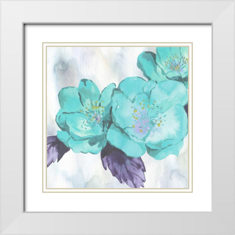 A Floral Tale White Modern Wood Framed Art Print with Double Matting by Lewis, Sheldon
