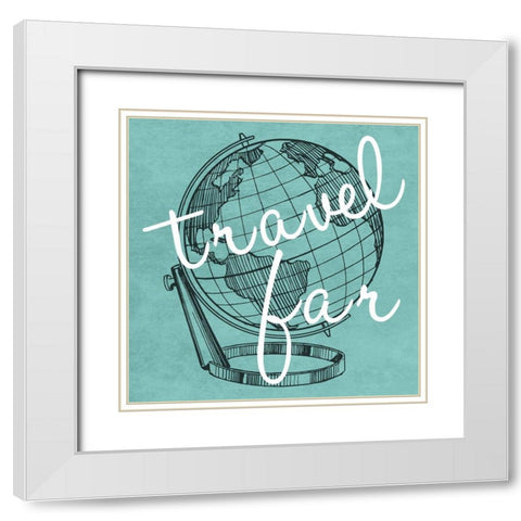 Travel Far White Modern Wood Framed Art Print with Double Matting by Lewis, Sheldon
