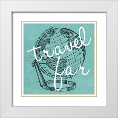 Travel Far White Modern Wood Framed Art Print with Double Matting by Lewis, Sheldon