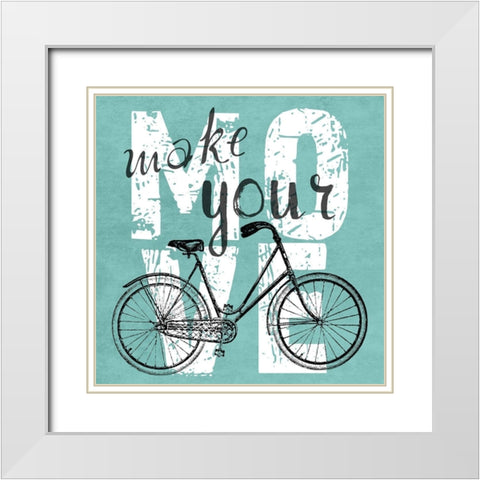 Make Your Move White Modern Wood Framed Art Print with Double Matting by Lewis, Sheldon