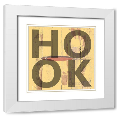 Hook White Modern Wood Framed Art Print with Double Matting by Lewis, Sheldon