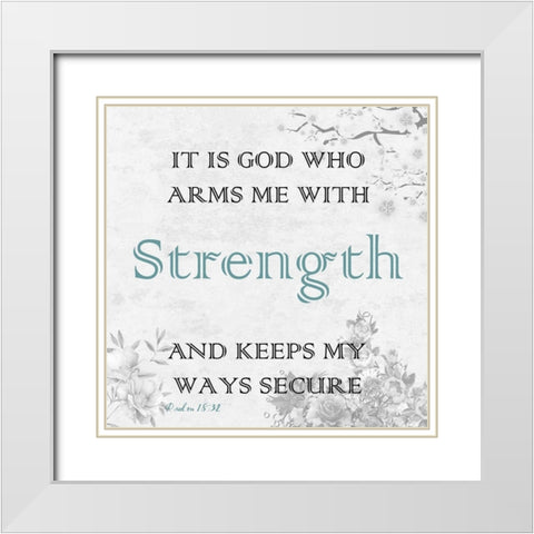 Secure My Ways White Modern Wood Framed Art Print with Double Matting by Lewis, Sheldon