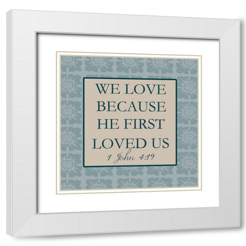 Our First Love White Modern Wood Framed Art Print with Double Matting by Lewis, Sheldon