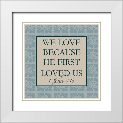 Our First Love White Modern Wood Framed Art Print with Double Matting by Lewis, Sheldon