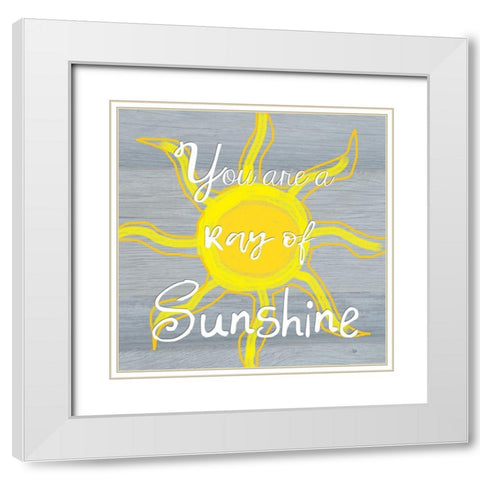 Ray Of Sunshine White Modern Wood Framed Art Print with Double Matting by Lewis, Sheldon