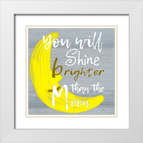 Bright Moon White Modern Wood Framed Art Print with Double Matting by Lewis, Sheldon