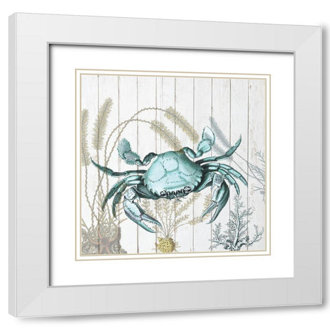Salt Water Blue White Modern Wood Framed Art Print with Double Matting by Lewis, Sheldon