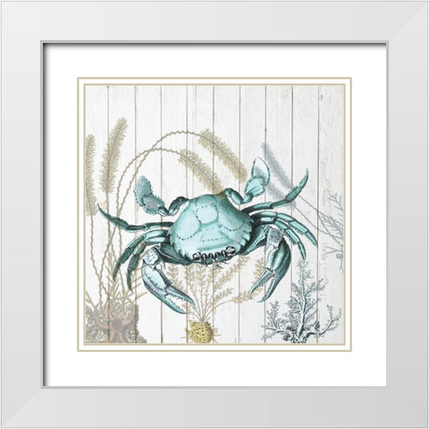 Salt Water Blue White Modern Wood Framed Art Print with Double Matting by Lewis, Sheldon