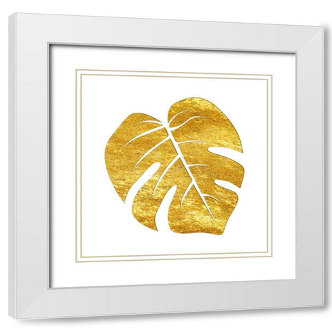 Golden Tropics 4 White Modern Wood Framed Art Print with Double Matting by Lewis, Sheldon