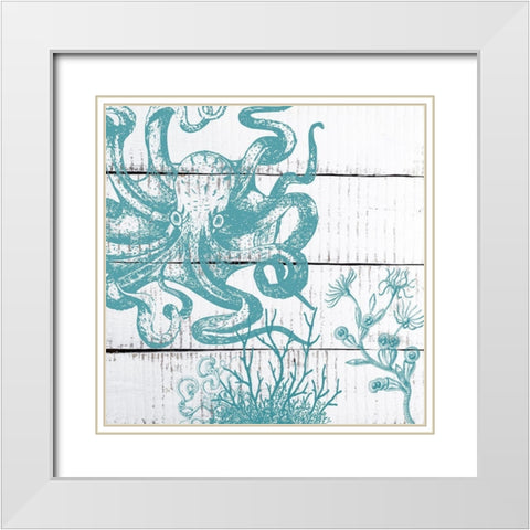 Blue Under 1 White Modern Wood Framed Art Print with Double Matting by Lewis, Sheldon