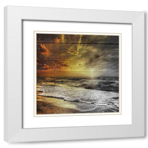 Golden Sunset White Modern Wood Framed Art Print with Double Matting by Lewis, Sheldon