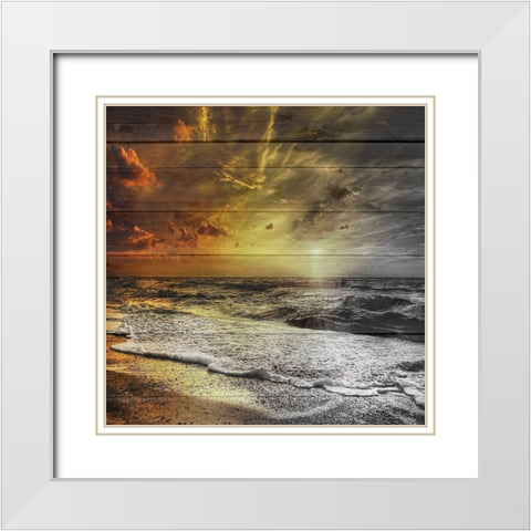 Golden Sunset White Modern Wood Framed Art Print with Double Matting by Lewis, Sheldon