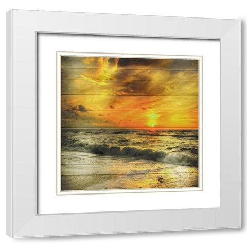 Golden Sunset 2 White Modern Wood Framed Art Print with Double Matting by Lewis, Sheldon