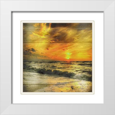 Golden Sunset 2 White Modern Wood Framed Art Print with Double Matting by Lewis, Sheldon
