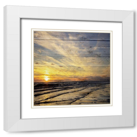 Golden Sunset 3 White Modern Wood Framed Art Print with Double Matting by Lewis, Sheldon