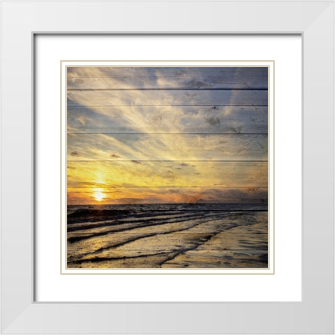 Golden Sunset 3 White Modern Wood Framed Art Print with Double Matting by Lewis, Sheldon