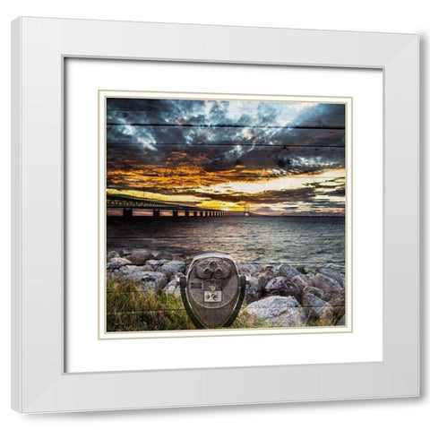 Golden Sunset 4 White Modern Wood Framed Art Print with Double Matting by Lewis, Sheldon
