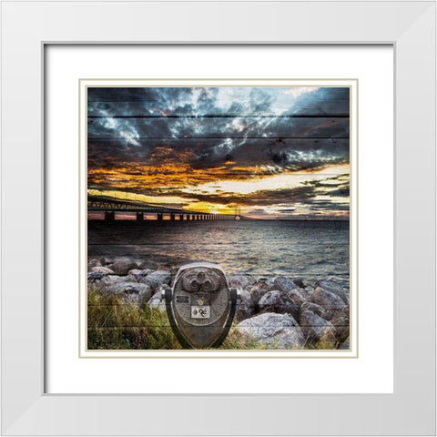 Golden Sunset 4 White Modern Wood Framed Art Print with Double Matting by Lewis, Sheldon