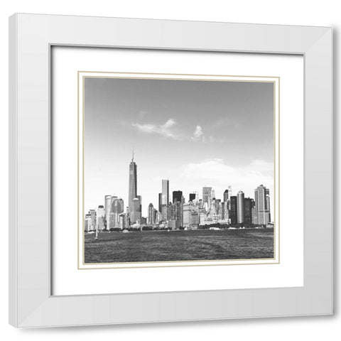 Fly NY White Modern Wood Framed Art Print with Double Matting by Lewis, Sheldon