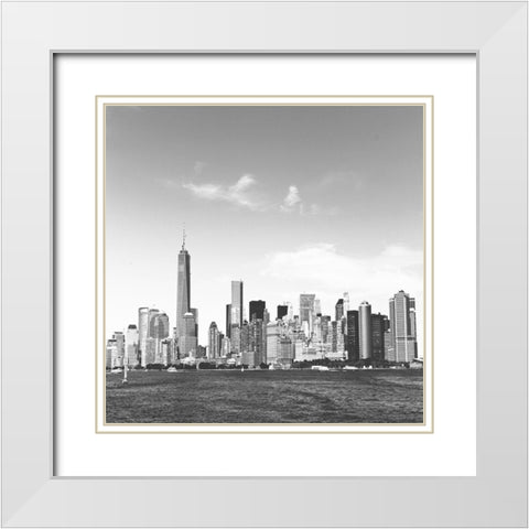 Fly NY White Modern Wood Framed Art Print with Double Matting by Lewis, Sheldon