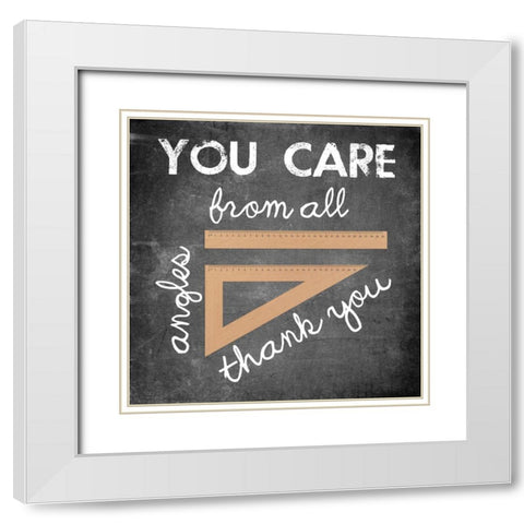 Angles White Modern Wood Framed Art Print with Double Matting by Lewis, Sheldon