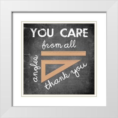 Angles White Modern Wood Framed Art Print with Double Matting by Lewis, Sheldon